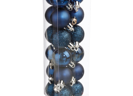 Juego de 18 bolas navideñas D3cm azul noche - 129219BN