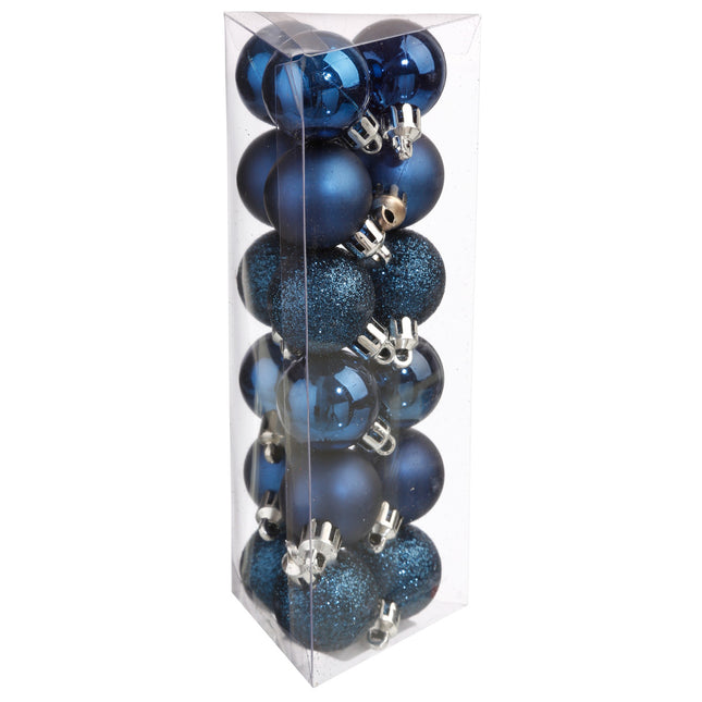 Juego de 18 bolas navideñas D3cm azul noche - 129219BN