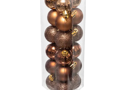 Juego de 18 bolas navideñas D3cm bronce - 129219MD