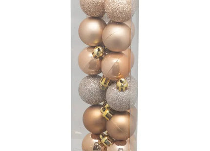 Juego de 18 bolas navideñas D3cm color nude - 129219ND