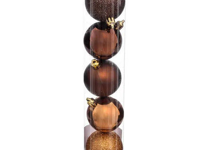 Juego de 5 bolas navideñas D5cm bronce - 129221MD