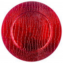 Plato de presentación redondo efecto croco D33 rojo - 129814RG