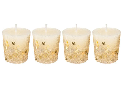 Set de 4 velas votivas 48 gr dorado - 129847OR