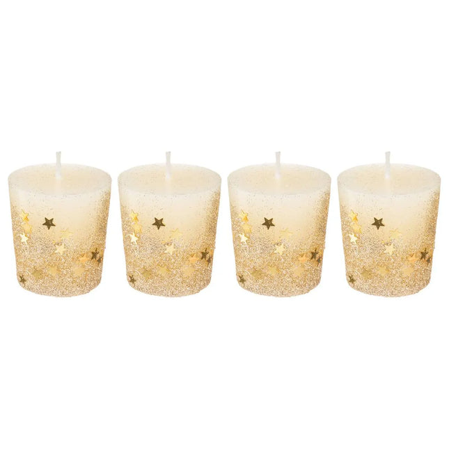 Set de 4 velas votivas 48 gr dorado - 129847OR