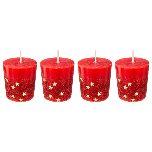 Set de 4 velas votivas 48 gr rojas - 129847RG