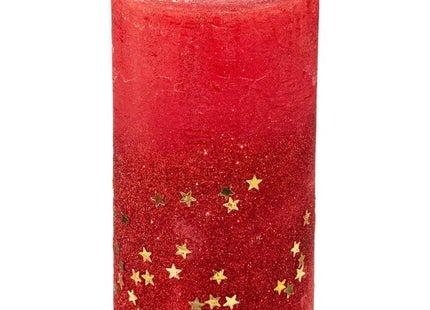 Vela dorada brillante A12cm 340Gr - roja - 129848RG