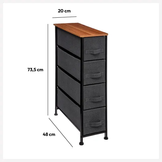 Mueble de almacenaje de 4 cajones L16 x 48cm "Tissa" - 130140