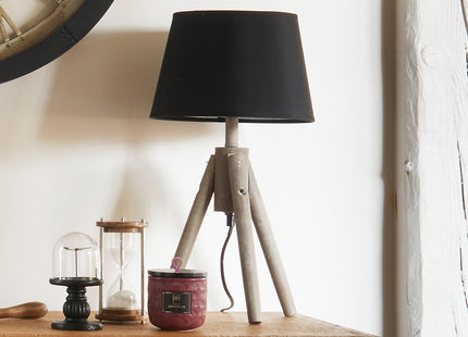 Velador "Miry" de madera y pantalla cónica A46cm - 130804