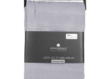 Cubre cama 230x250 de algodón gris claro - 131646B