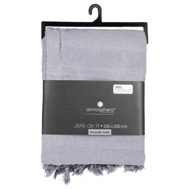 Cubre cama 230x250 de algodón gris claro - 131646B