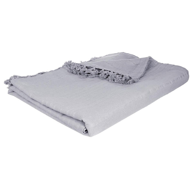 Cubre cama 230x250 de algodón gris claro - 131646B