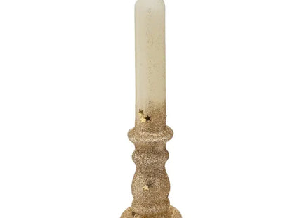 Vela con purpurina, 20 cm de alto, 98gr dorado - 134365OR