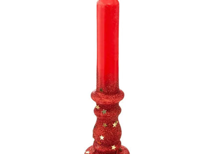Vela con purpurina, 20 cm de alto, 98gr rojo - 134365RG