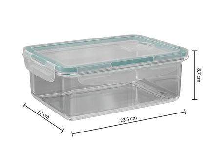 Pote rectangular de almacenamiento "Clipeat", 1,73 L, vidrio - 135006