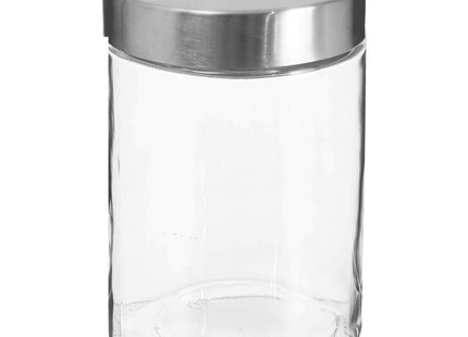 Pote de vidrio y tapa de acero inoxidable 1,2L - 135297