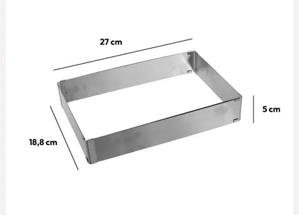 Molde rectangular extensible de acero inoxidable - 136067