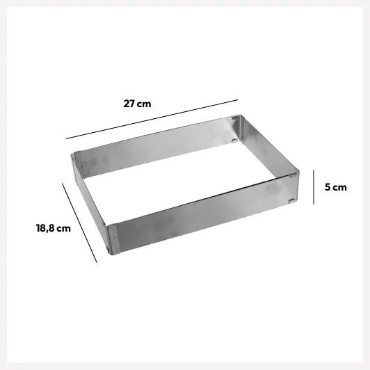 Molde rectangular extensible de acero inoxidable - 136067