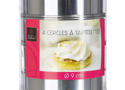 Set de 4 aros de tarta de acero inoxidable - 136069