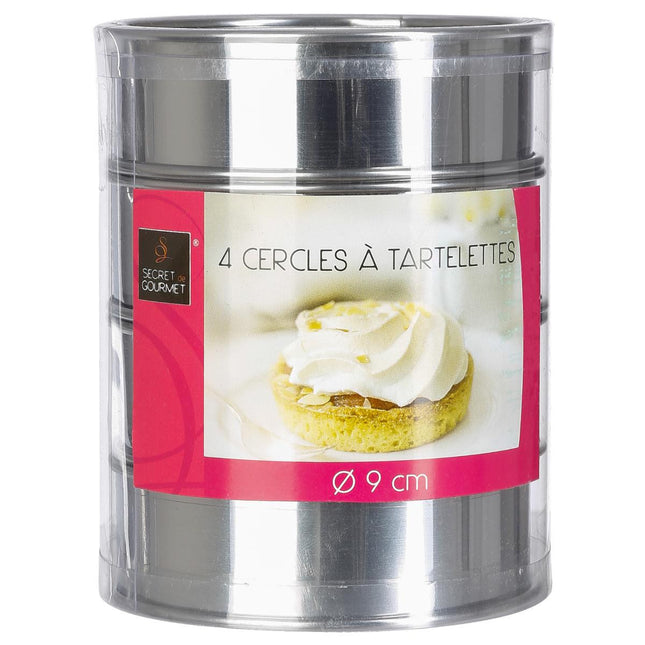 Set de 4 aros de tarta de acero inoxidable - 136069