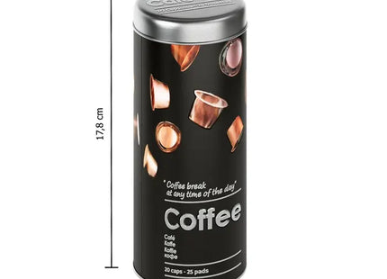 Pote metálico para cápsulas de café, con capacidad para 20-36 cápsulas - 136303