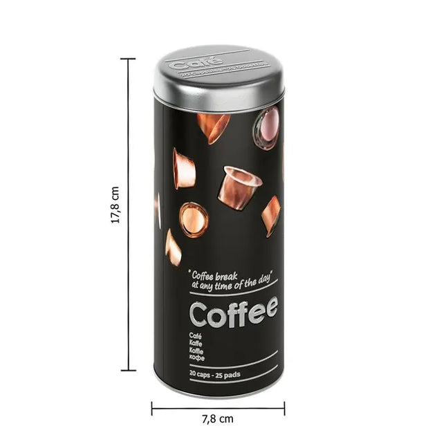 Pote metálico para cápsulas de café, con capacidad para 20-36 cápsulas - 136303