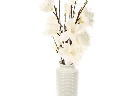 Ramas de magnolia en jarrón blanco A75cm - 136505