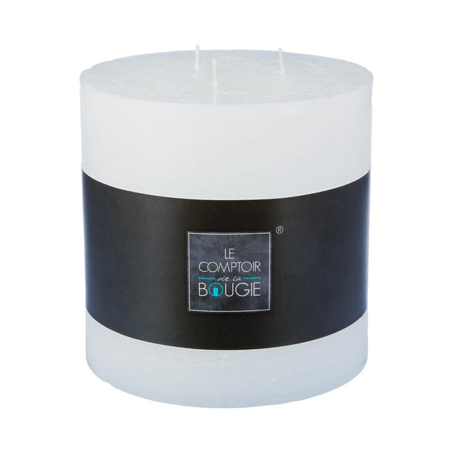 Vela redonda rústica blanca D14cm - 136579A