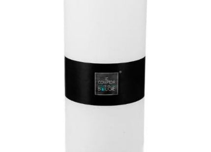 Vela cilíndrica rústica blanca A32cm - 136581A