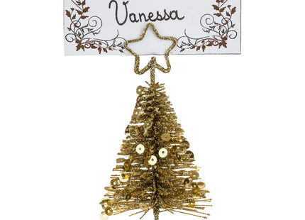 1 Porta nombre de mesa "Abeto" de metal dorado A10cm - 136853