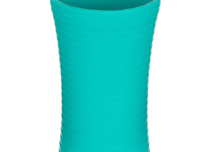 Vaso de plástico con rayas turquesa - 138009D