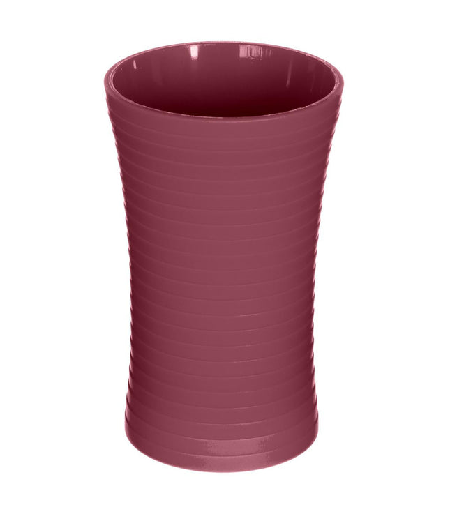 Vaso de plástico con rayas terracota - 138009M