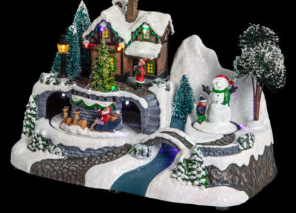 Pueblo navideño luminoso y animado "Bajo la nieve navideña" - 138307