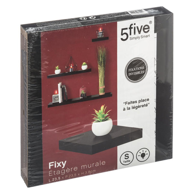 Estante de pared "Fixy" 24cm negro - 138952A