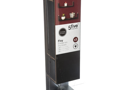Estante de pared "Fixy" x3 negro - 138955A
