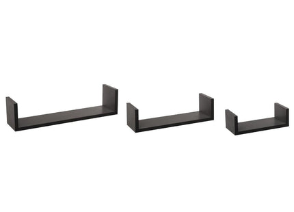 Estante de pared "Fixy" x3 negro - 138955A
