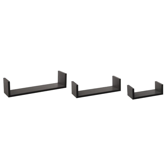Estante de pared "Fixy" x3 negro - 138955A