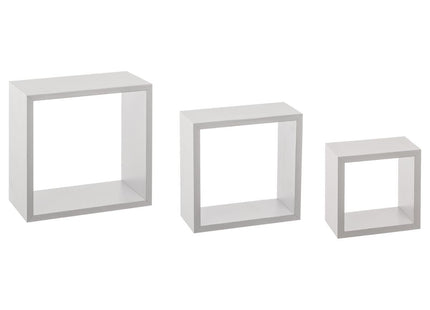 Lote de 3 estantes "Fixy" de pared blanco - 138956B