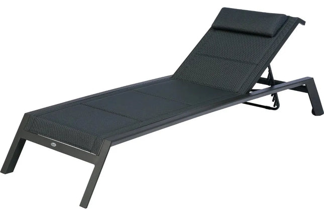 Tumbona "ALLURE" antracita 2 ruedas de aluminio tratado - 139093