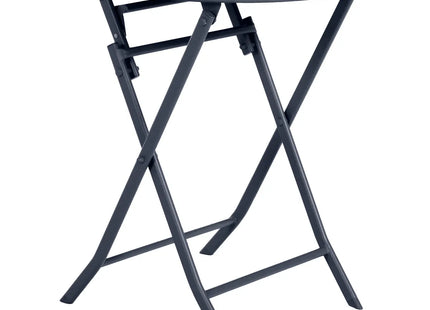 Mesa redonda plegable "Greensboro" grafito para 2 personas en metal - 139951