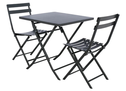 Mesa plegable cuadrada "Greensboro" grafito para 2 personas en acero - 139952