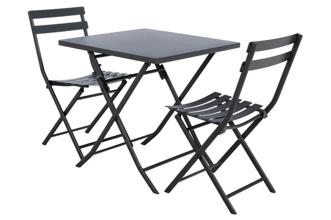Mesa plegable cuadrada "Greensboro" grafito para 2 personas en acero - 139952
