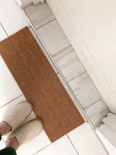 Felpudo coco natural liso 25x75 antideslizante premium "Jaspe" - 1400004