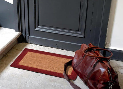 Felpudo dos colores 33x60cm coco Natural/Rojo - 1400733