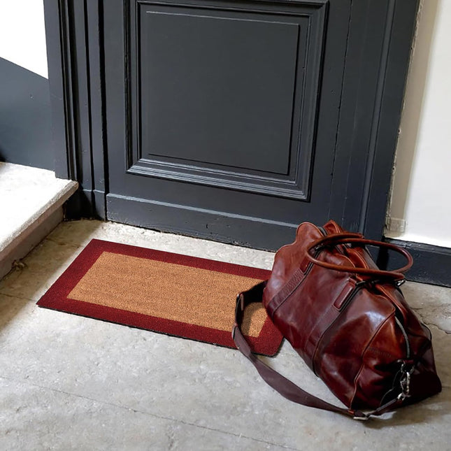 Felpudo dos colores 33x60cm coco Natural/Rojo - 1400733