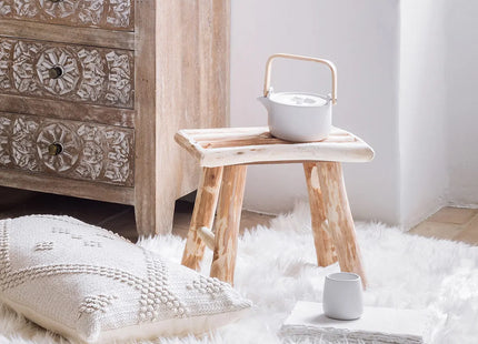 Taburete "Woody" 34x24x32cm en álamo - 140101