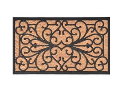 Felpudo coco trenzado 40x60 "Sally" color natural y negro - 1401804