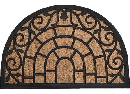 Felpudo coco trenzado 40x60 "Harry" color natural y negro - 1401904