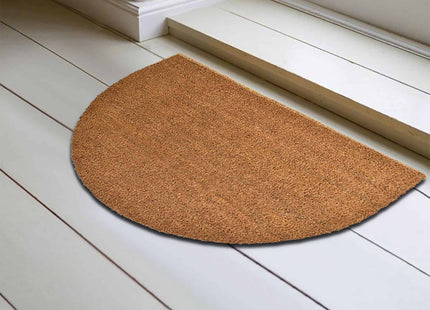 Felpudo coco trenzado liso 45x76 "Lea" media luna color natural - 1402304