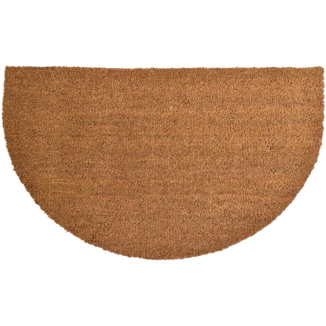 Felpudo coco trenzado liso 45x76 "Lea" media luna color natural - 1402304