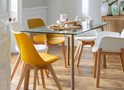 Mesa de comedor "Taho" de cristal templado L150cm - 140356